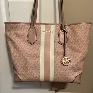 Eva Large Logo Stripe Tote Bag